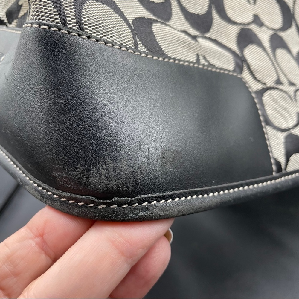 Coach Black and Gray Signature Print with Leather Accents - Picture 6 of 11